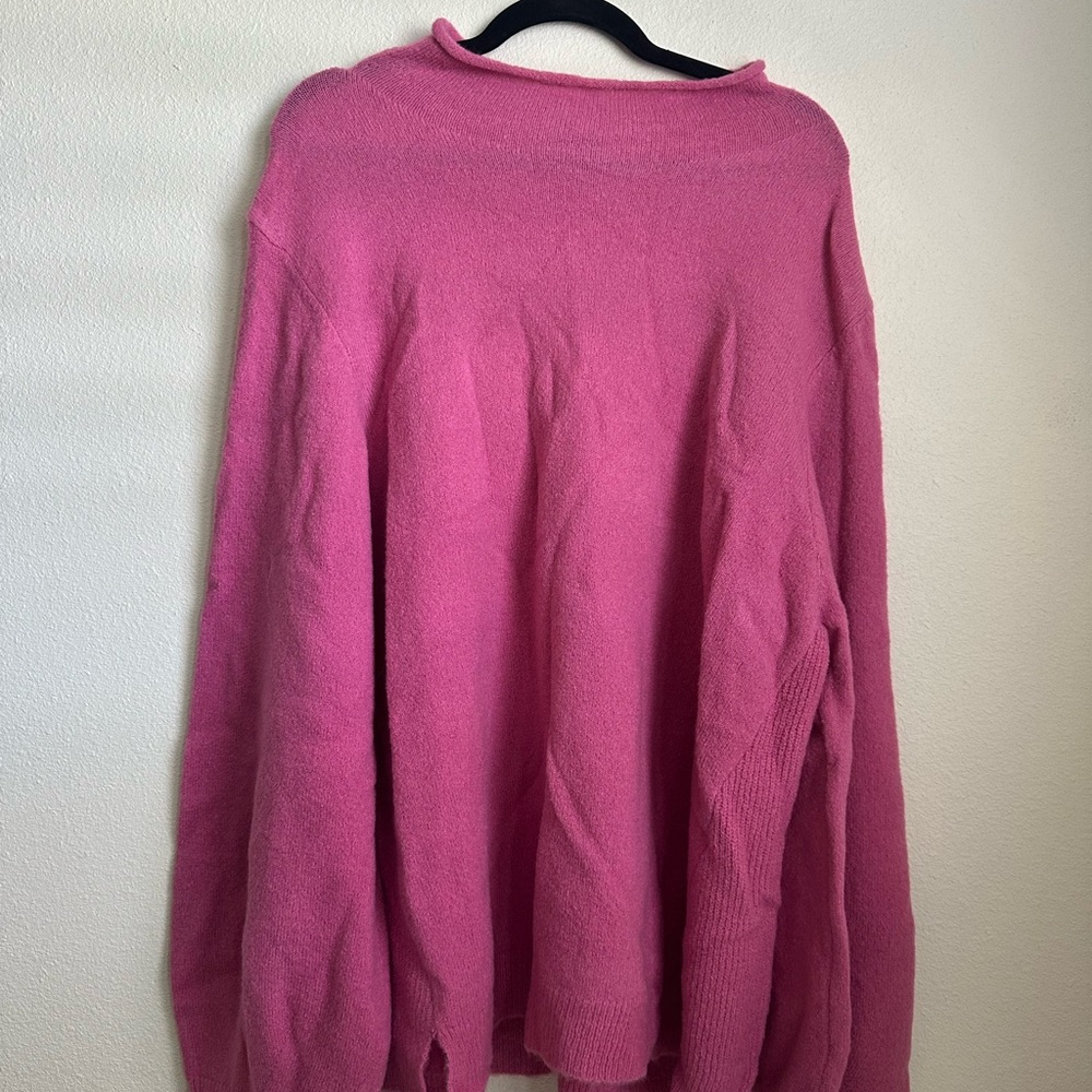 Gibson Latimer Vibrant Pink Cowl Neck Sweater Sz XXL NWT